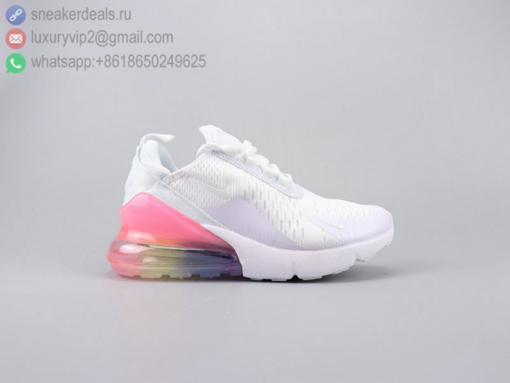 NIKE AIR MAX 270 FLYKNIT WHITE RAINBOW CLEAR WOMEN RUNNING SHOES
